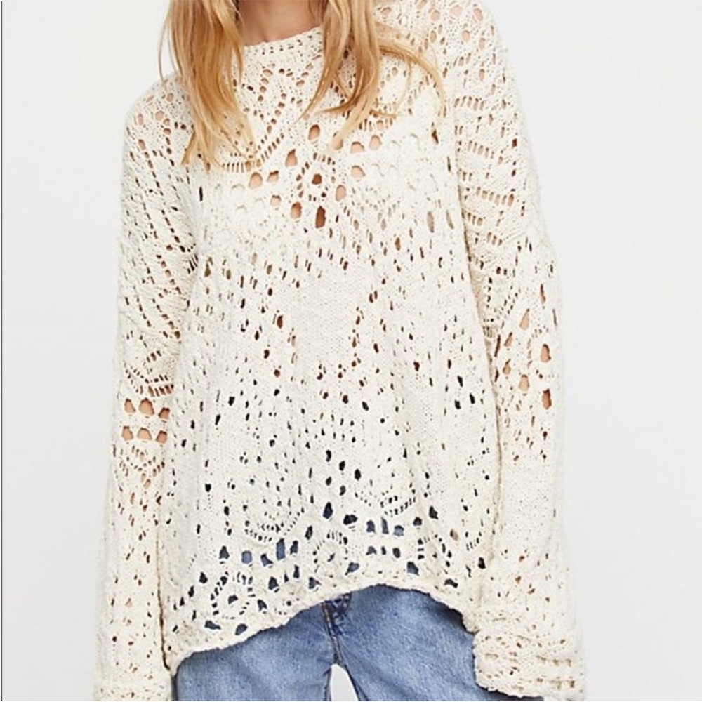 Free People Traveling Lace Sweater